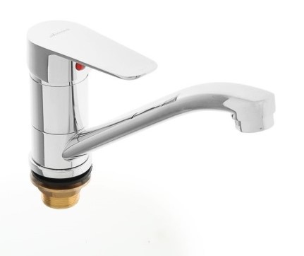 Смеситель для кухни средний нос на гайке (35) Силумин Accoona A4265