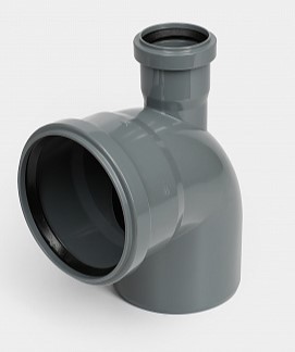 Отвод канализационный D110х90° с прямым выходом D50 СТАНДАРТ КОНТУР