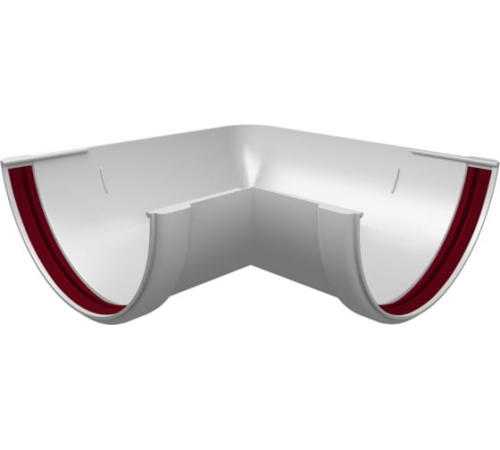 Угол желоба универсальный ПВХ стандарт белый 90 град.GL 