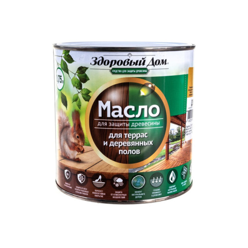 Масло для террас и дерев.полов ОРЕХ Л-С Здоровый дом 0,75л 