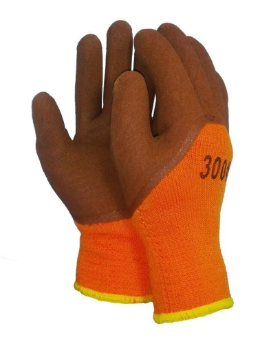 Перчатки #300 утепленные, коричневый облив