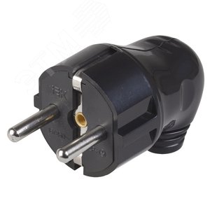 Евровилка угловая черная 16А IEK