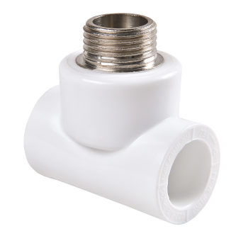 Тройник полипропиленовый комбинир. белый Дн20*1/2" ВР РВК