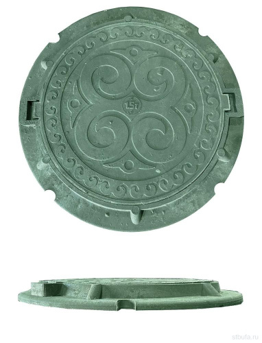 Люк канализационный зеленый (полимер) до 1,5 т в сборе (750/520/50мм)