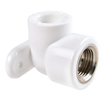 Угольник полипропиленовый с креплением  Дн20*1/2" ВР РВК