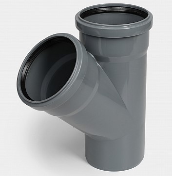 Тройник канализационный D110х110/45° СТАНДАРТ КОНТУР