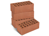 Кирпич рядовой пустотелый утолщенный терракотовый М-150 К-1,35; 250*120*85 (поддон 320шт) КЕММА