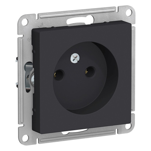 Розетка без заземления 16А механизм карбон ATLASDESIGN ВИА