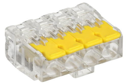 Клемма строительно-монтажная СМК 228-414 (4шт/упак) желтая ВИА