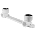 Угольник полипропиленовый с креплением двойной  Дн20*1/2" ВР РВК