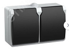 Розетка наружная 2-ая с заземлением с крышкой ФОРС IP54  IEK